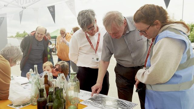 Visitors at the No. 7 Bottle Shop stall