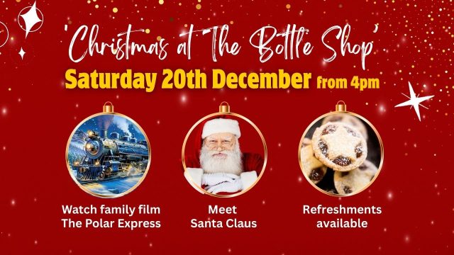 Details of event include screening of The Polar Express, a visit from Santa, with refreshments available.